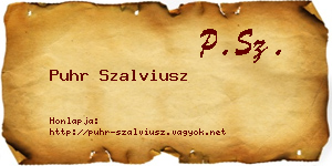 Puhr Szalviusz névjegykártya
